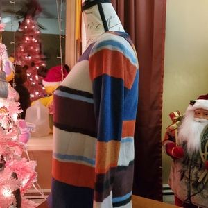 Small top cream back blue orange crew neck